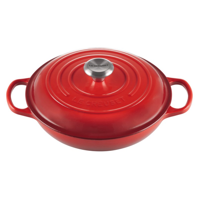 Кастрюля низкая Le Creuset d26см h35,2см, вишневый, чугун