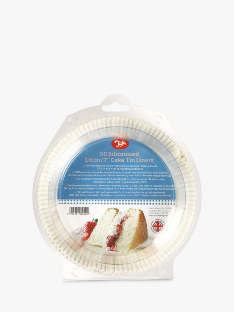 Антипригарные жиронепроницаемые силиконизированные круглые формы для тортов Tala, упаковка из 50 шт., 18 см, белые