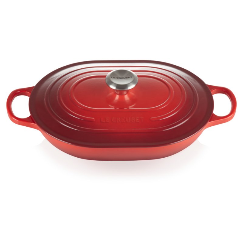 Жаровня овальная Le Creuset 31см, чугун, вишнёвый (Cerise)