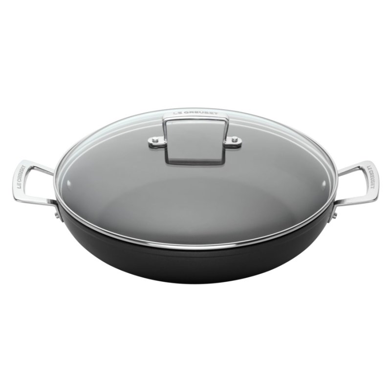 Сотейник с крышкой Le Creuset 30 см 3,7 л, антипригарный, для индукции, духовки, черный