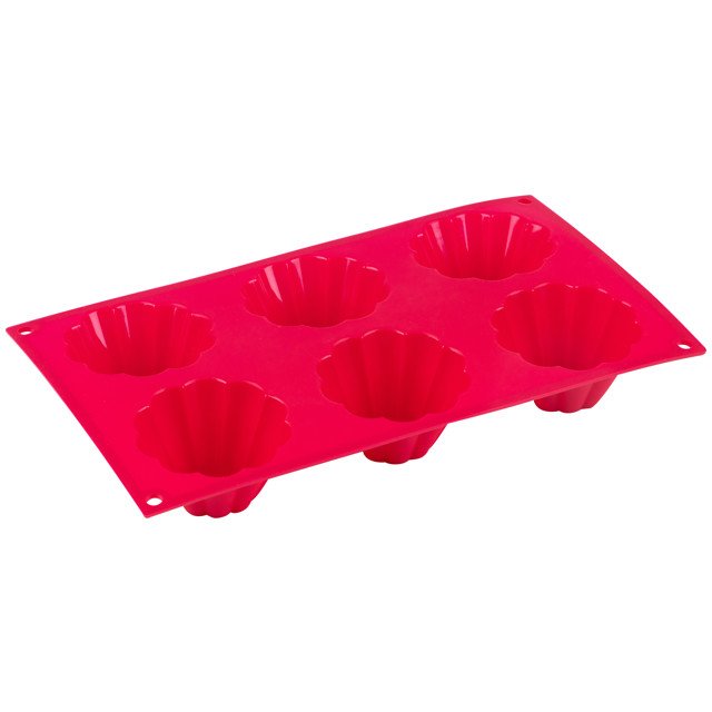 форма для выпечки MALLONY Roseo 6 кексов силикон розовый
